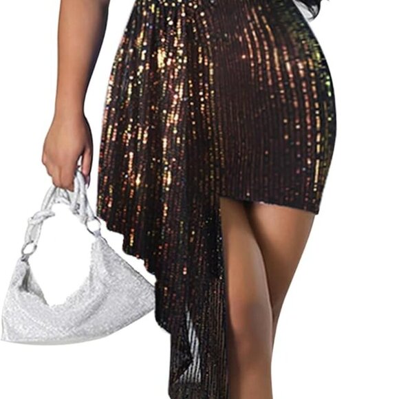 Women's Sequin Dress Glitter Mini Long Sleeve Club Party New Year - Picture 1 of 5